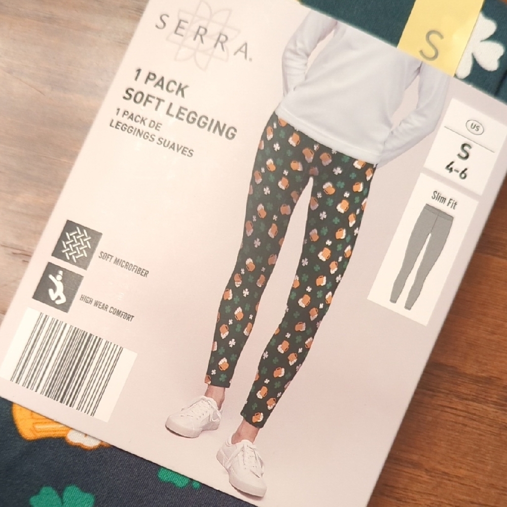 New Saint Patrick's Day Beer Shamrock 4 Leaf Clover Leggings St. Paddy's Day
